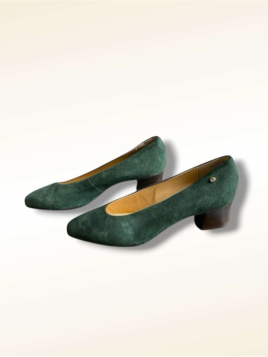 Etienne Aigner Shoes - Etienne Aigner Green Suede Heels